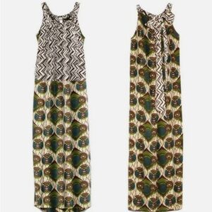 Marni at H&M Zigzag and Floral Maxi Dress - Black, White, Green
